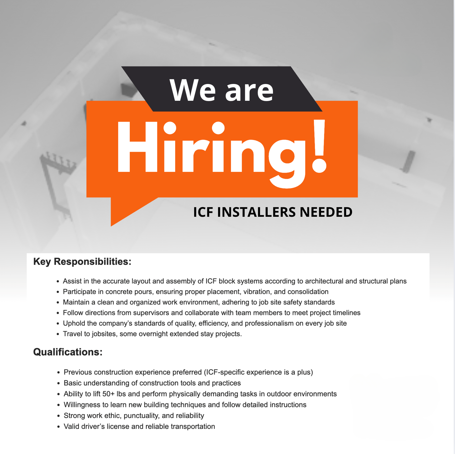 ICF Installer Job Listing